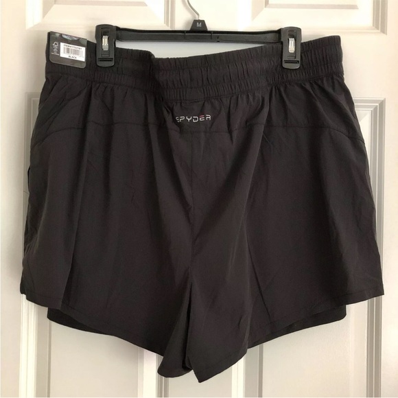 Spyder Active Women's Short Size XXL Black Inner Short, Cell Phone Pocket,(2X) - Picture 3 of 8